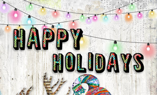 Happy Holidays Reindeer Art Print