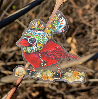 Cardinal Blaze Bird Sticker