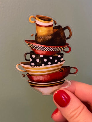 Fab Coffee & Tea Cups Sticker