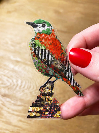 Festive Red Bird Sticker