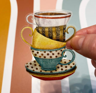 Coffee & Tea Cups Trio Sticker