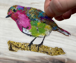 Pink Shine Bird Sticker