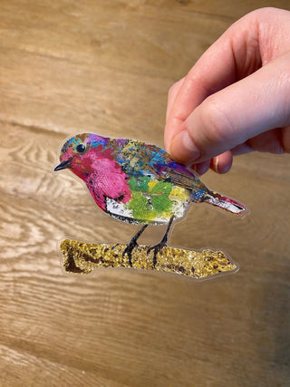 Pink Shine Bird Sticker