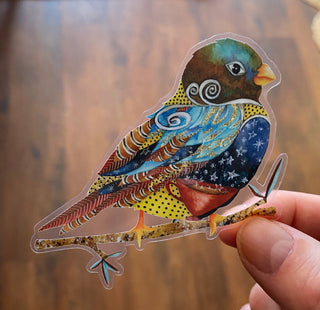 Twilight Coffee Bird Sticker