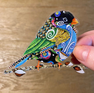Cafe Swirly Bird Sticker