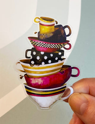 Retro Coffee Cups Sticker