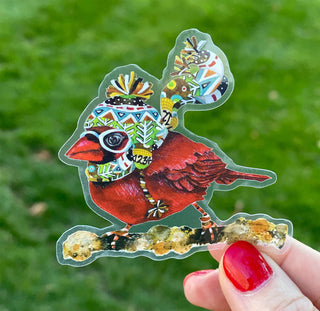 Cardinal Blaze Bird Sticker