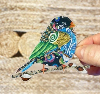 Cafe Swirly Bird Sticker