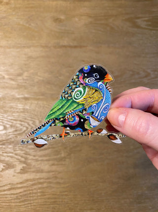 Cafe Swirly Bird Sticker