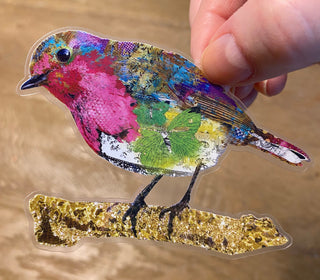 Pink Shine Bird Sticker