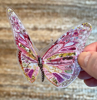 Golden Pink Butterfly Sticker