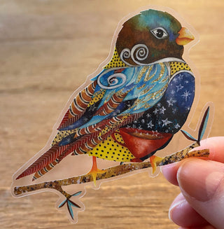 Twilight Coffee Bird Sticker