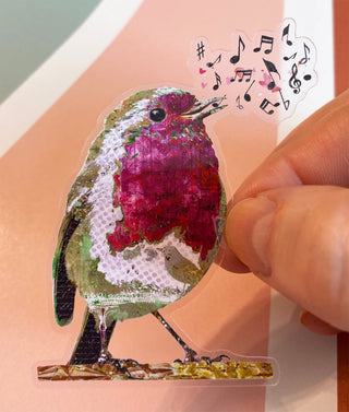 Musical Singing Bird Sticker