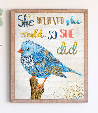 She Believed Bird Art Print