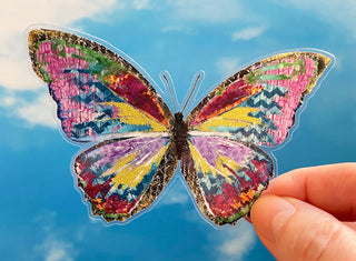 Color Burst Butterfly Sticker