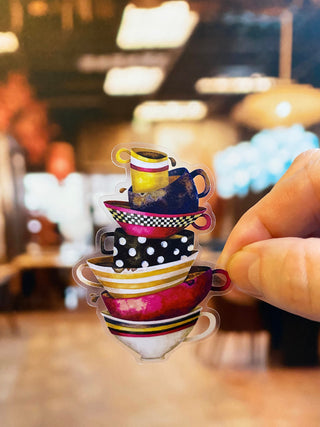 Retro Coffee Cups Sticker