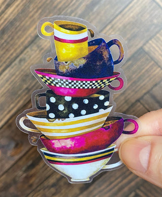 Retro Coffee Cups Sticker