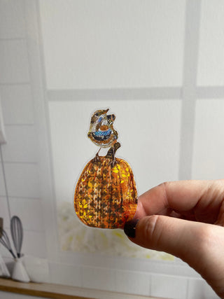 Bird And Pumpkin Autumn Vibes Sticker