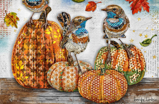 Shine Brightly Birds & Pumpkins Art Print
