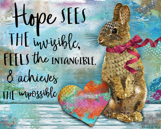 Hope Bunny With Heart Art Print
