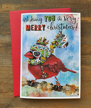 A Very Merry Christmas Bird Greeting Card