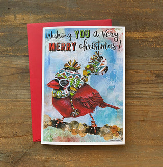 Very Merry Christmas Bird Greeting Card