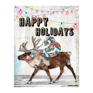 Happy Holidays Reindeer Art Print