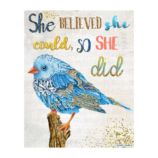 She Believed Bird Art Print