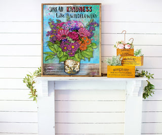 Kindness Wildflowers Art Print - Positive & Inspirational Quote Decor
