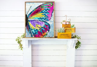 Electric Vibes Butterfly Wing Art Print