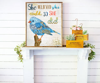 She Believed Bird Art Print
