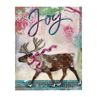 Joy Reindeer Art Print - Winter Woodland Animal Wall Decor