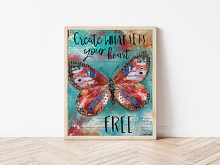 Free Heart Butterfly Art Print
