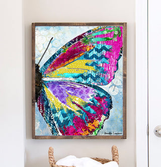 Electric Vibes Butterfly Wing Art Print