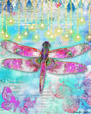 Argyle Glow Dragonfly Art Print