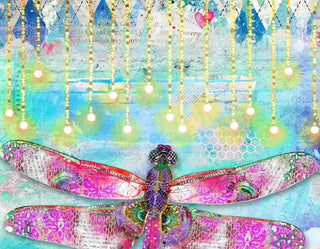 Argyle Glow Dragonfly Art Print
