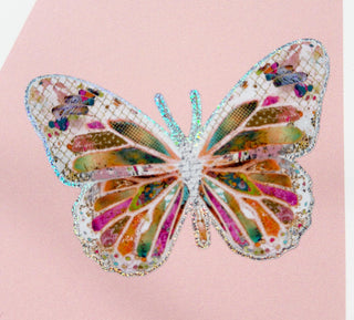 Glow Butterfly Sticker With Glitter Border