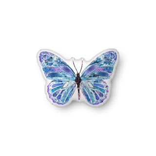 Ocean Blue Butterfly Throw Pillow