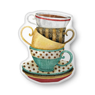 Coffee & Tea Cups Throw Pillow