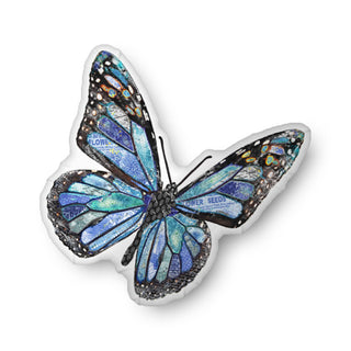Blue Butterfly Throw Pillow