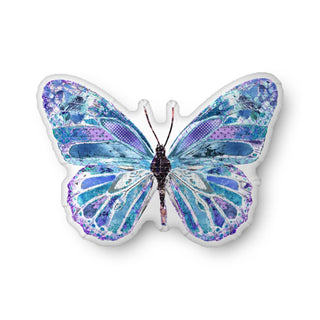 Ocean Blue Butterfly Throw Pillow
