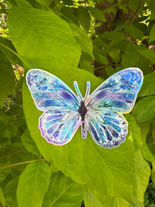Ocean Blue Holographic Butterfly Sticker