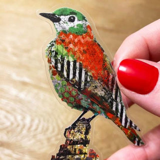 Festive Red Bird Sticker