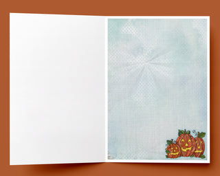Happy October Pumpkins Greeting Card - Fall Positive Quote
