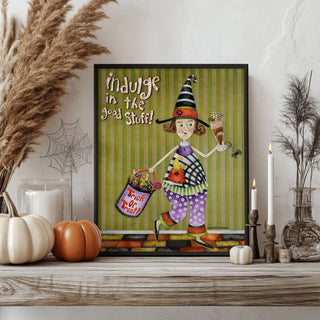 Good Stuff Witch Art Print - Cute Halloween Spider