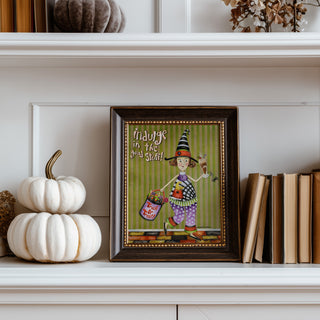 Good Stuff Witch Art Print - Cute Halloween Spider