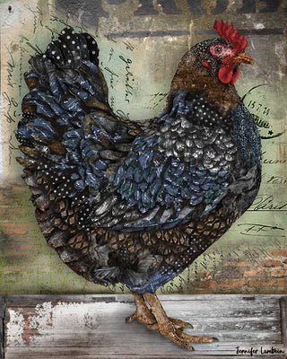 Industrial Hen Art Print - Farmhouse Chicken Bird