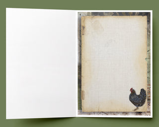 Industrial Hen Greeting Card - Farmhouse Bird Art