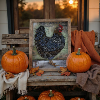 Industrial Hen Art Print - Farmhouse Chicken Bird