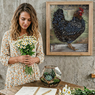 Industrial Hen Art Print - Farmhouse Chicken Bird